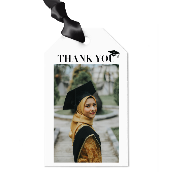 Thank You Graduation Cap Custom Photo Gift Tag Luggage Gift Tag (Photo)