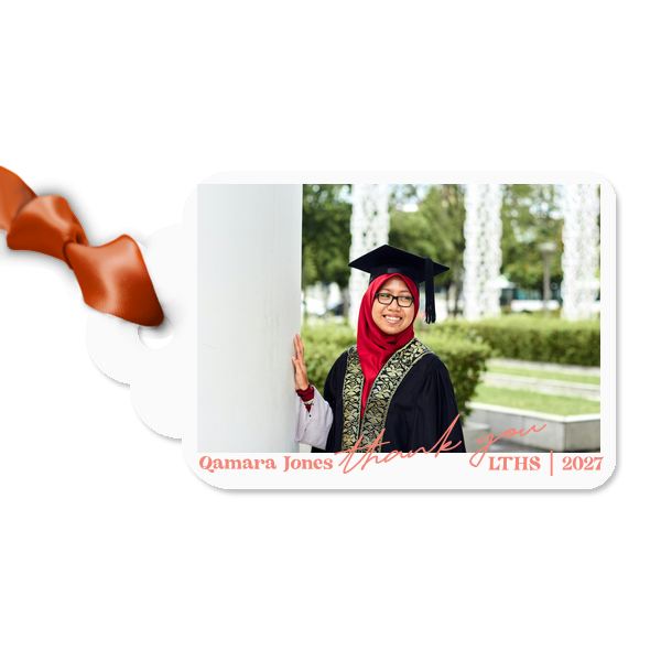 Graduation Badge Custom Photo Gift Tag Round Arch Gift Tag (Photo)