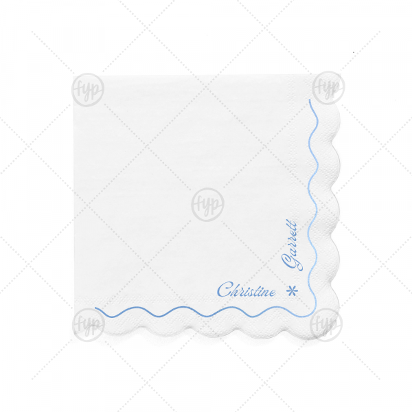 Couple Names Scalloped Napkin Cocktail Napkin (Large Print)
