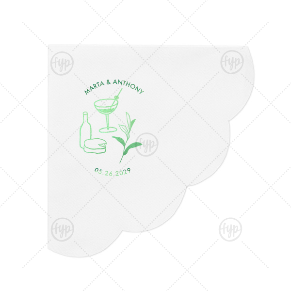 Nosh & Names Scalloped Luncheon Napkin Scalloped Luncheon Napkin (Foil)