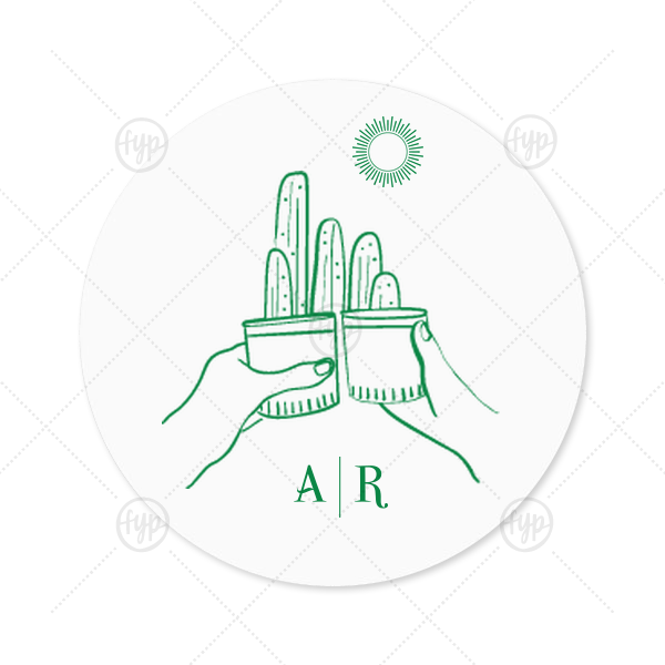 Southwest Cheers Label Round Label (Ink)