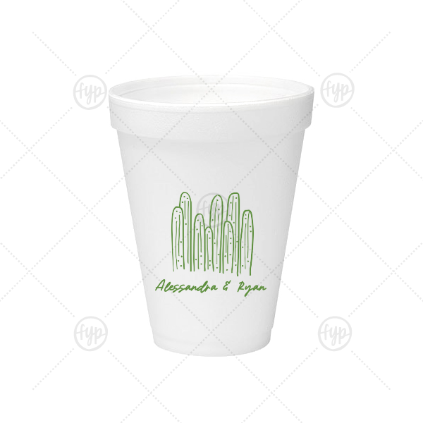 Southwest Cactus Cup 12-oz. Styrofoam Cup (Ink) 