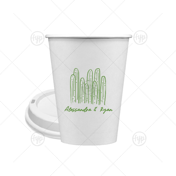 Southwest Cactus Cup 12-oz. Single Wall Paper Hot Cup (Ink)