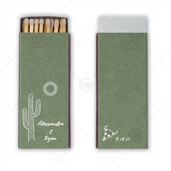 Southwest Skull & Cactus Matchbox Candle Matchbox (Foil)