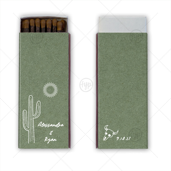 Southwest Skull & Cactus Matchbox Cigar Matchbox (Foil)