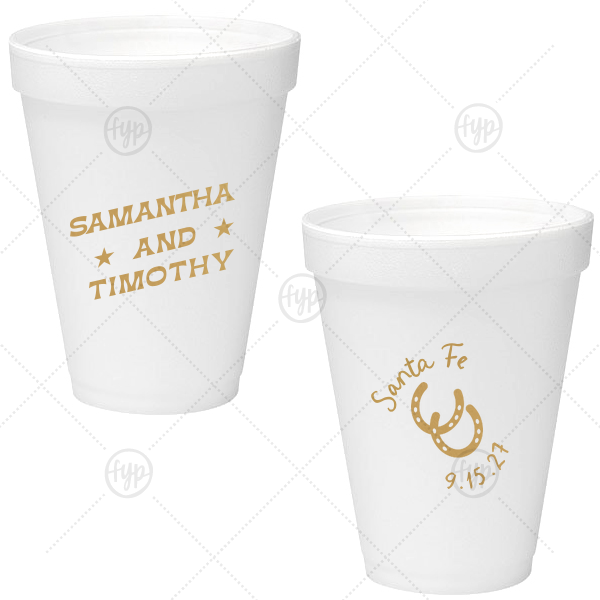 Giddy-Up Western Cup 12-oz. Styrofoam Cup (Ink) 