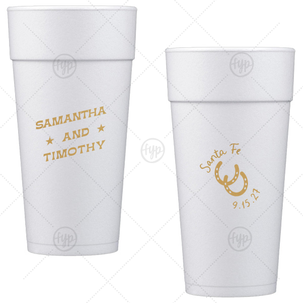 Giddy-Up Western Cup 24-oz. Styrofoam Cup (Ink) 