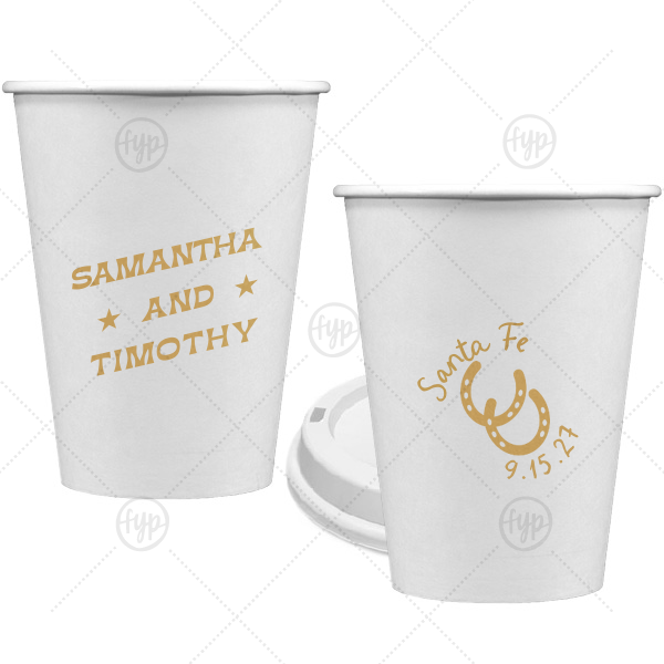 Giddy-Up Western Cup 12-oz. Single Wall Paper Hot Cup (Ink)