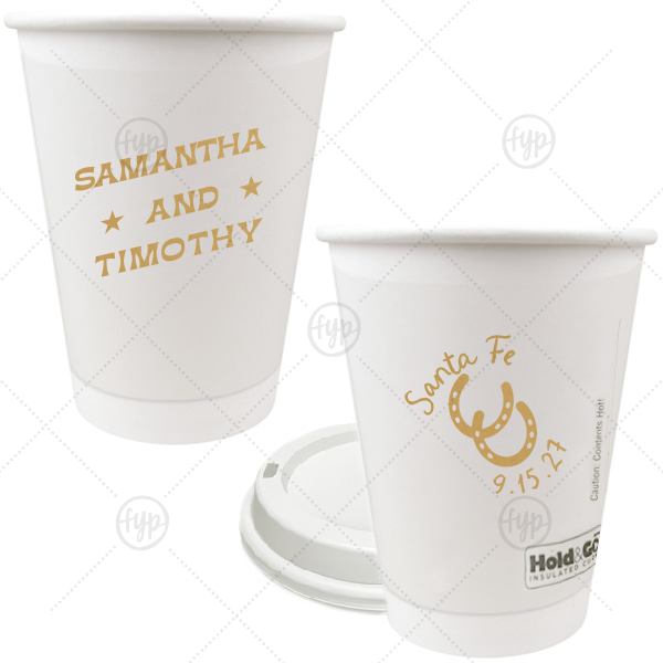 Giddy-Up Western Cup 12-oz. Double Wall Paper Hot Cup (Ink)