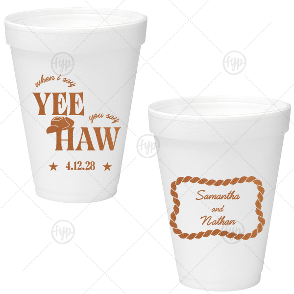 Yee Haw Cup 12-oz. Styrofoam Cup (Ink) 