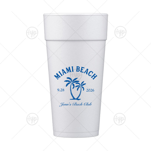 Bachelorette Beach Party Palm Breeze Cup 24-oz. Styrofoam Cup (Ink) 