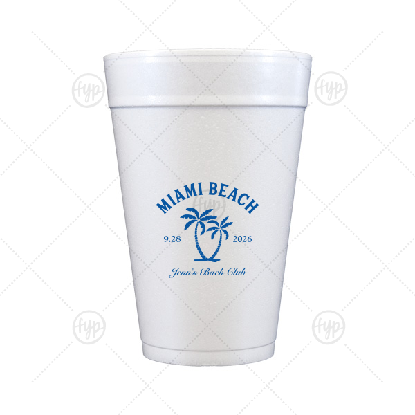 Bachelorette Beach Party Palm Breeze Cup 32-oz. Styrofoam Cup (Ink) 