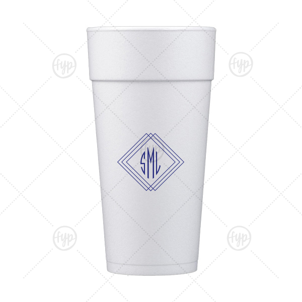 Prism Frame Monogram Cup 24-oz. Styrofoam Cup (Ink) 