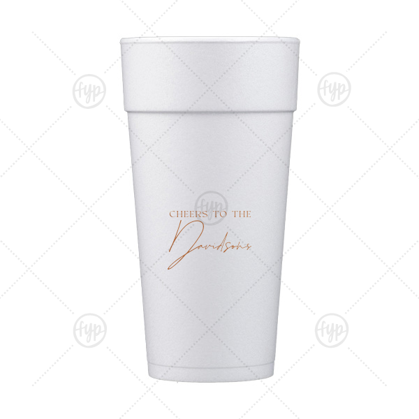 Boho Terracotta Cheers to the Wedding Cup 24-oz. Styrofoam Cup (Ink) 