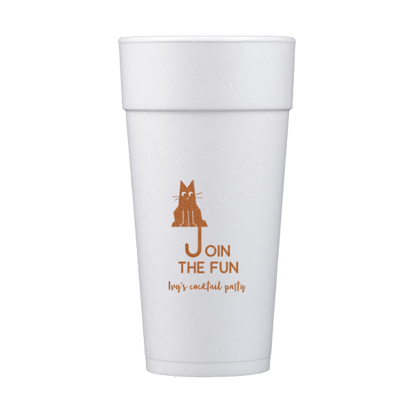 Cat Join the Fun Cup 24-oz. Styrofoam Cup (Ink) 