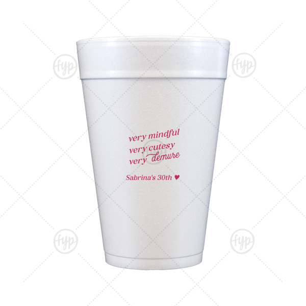 Very Demure Cup 32-oz. Styrofoam Cup (Ink) 