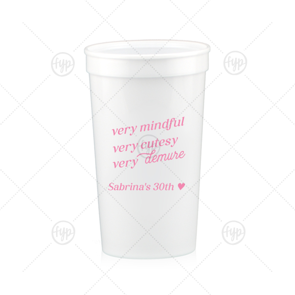 Very Demure Cup 22-oz. Stadium Cup (Ink)
