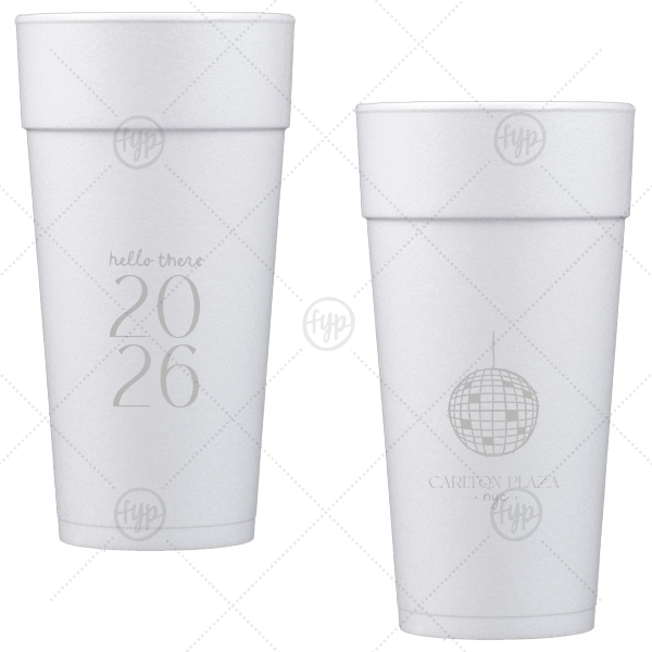 Hello New Year 2026 Cup 24-oz. Styrofoam Cup (Ink) 