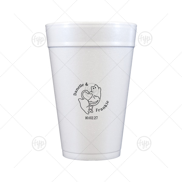 Cat Tails of Love Wedding Cup 32-oz. Styrofoam Cup (Ink) 