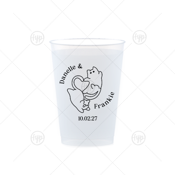 Cat Tails of Love Wedding Cup 8-oz. Frosted Cup (Ink)