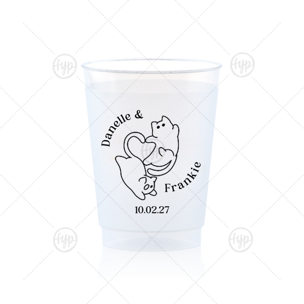 Cat Tails of Love Wedding Cup 10-oz. Frosted Cup (Ink)