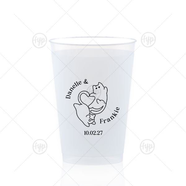 Cat Tails of Love Wedding Cup 12-oz. Frosted Cup (Ink)