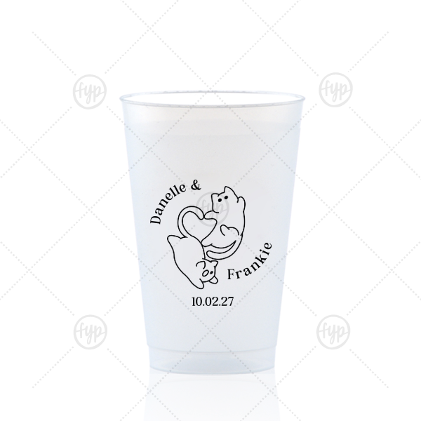 Cat Tails of Love Wedding Cup 14-oz. Frosted Cup (Ink)