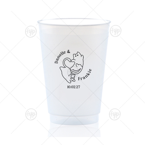 Cat Tails of Love Wedding Cup 20-oz. Frosted Cup (Ink)