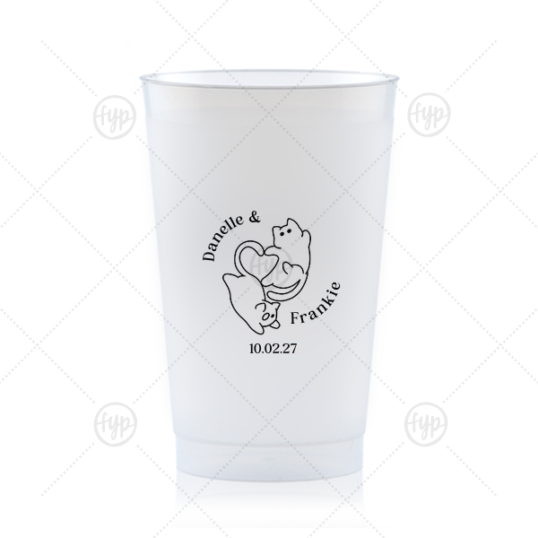 Cat Tails of Love Wedding Cup 24-oz. Frosted Cup (Ink)