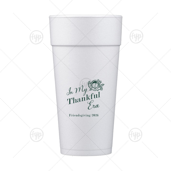 In My Thankful Era Cup 24-oz. Styrofoam Cup (Ink) 