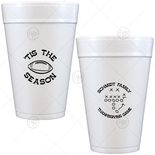 Football Tis The Season Cup 32-oz. Styrofoam Cup (Ink) 