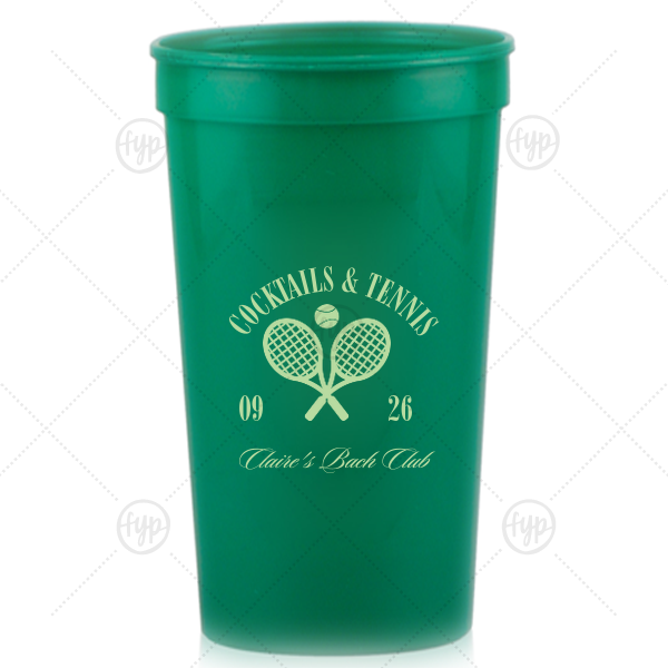 Cocktails & Tennis Cup 32-oz. Stadium Cup (Ink)