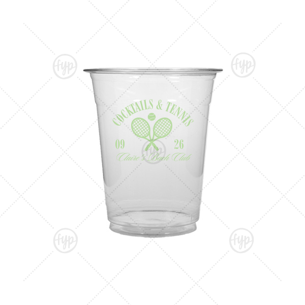 Cocktails & Tennis Cup 12-oz. Soft Plastic Cup (Ink)