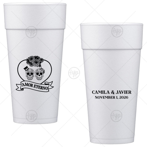 Amor Eterno Cups 24-oz. Styrofoam Cup (Ink) 