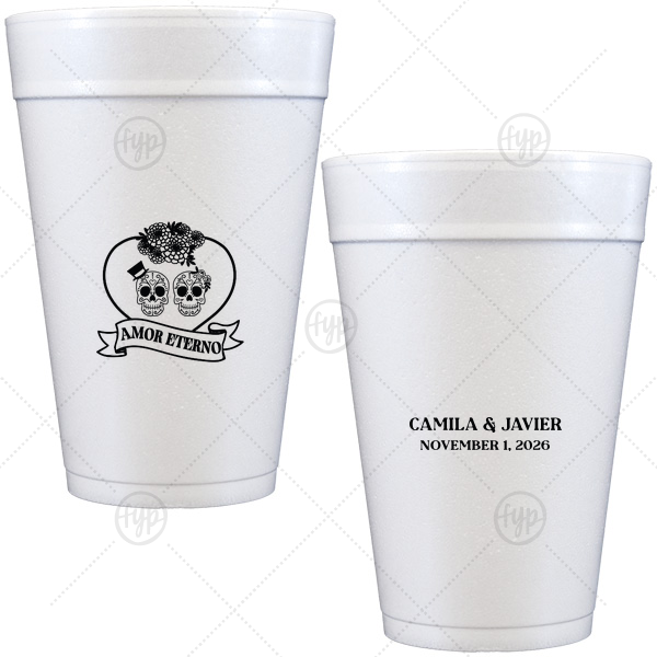 Amor Eterno Cups 32-oz. Styrofoam Cup (Ink) 
