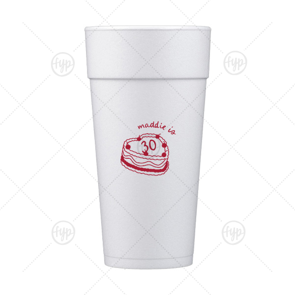 Cherry Cake Cup 24-oz. Styrofoam Cup (Ink) 