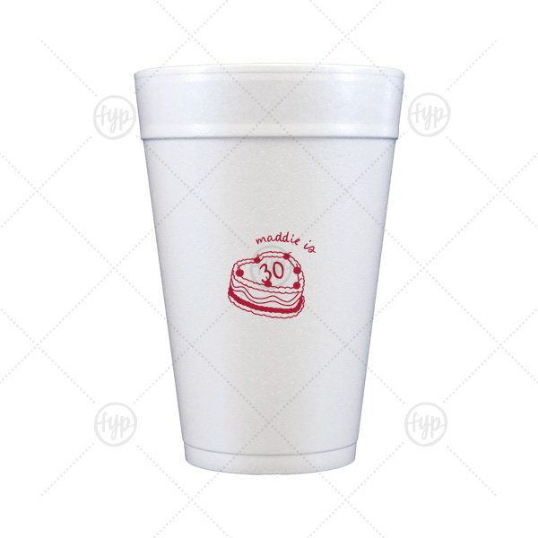 Cherry Cake Cup 32-oz. Styrofoam Cup (Ink) 
