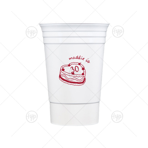 Cherry Cake Cup 16-oz. Plastic Party Cup (Ink)