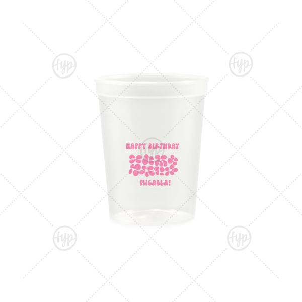 Retro Floral Groove Cup 12-oz. Stadium Cup (Ink)