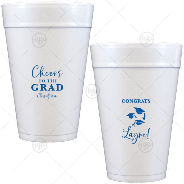 Cheers to the Grad Foam Cup 32-oz. Styrofoam Cup (Ink) 