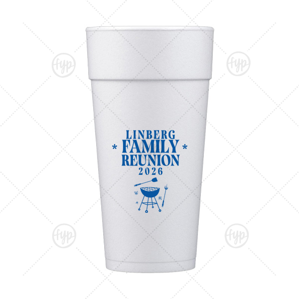 Grill & Stars Family Reunion Cup 24-oz. Styrofoam Cup (Ink) 