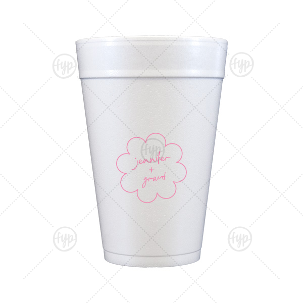Kitschy Cocktail Hour Floral Frame Cup 32-oz. Styrofoam Cup (Ink) 