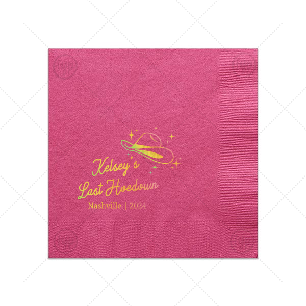 Cowgirl Bachelorette Napkin Cocktail Napkin (Foil)