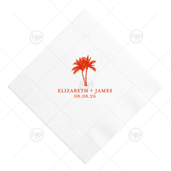 Romantic Beach Vibes Napkin Cocktail Napkin (Foil)