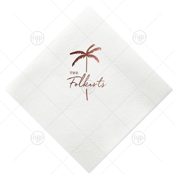 Palm Tree Family Name Napkin Luncheon Napkin (Foil)