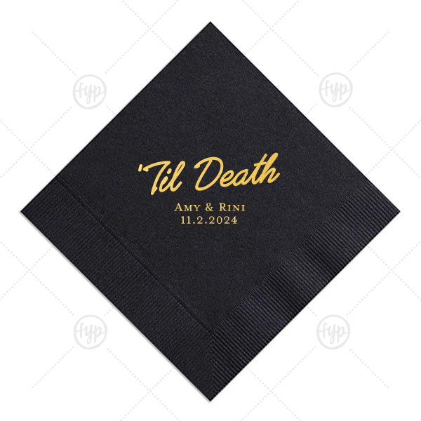 Til Death Party Napkin Cocktail Napkin (Foil)