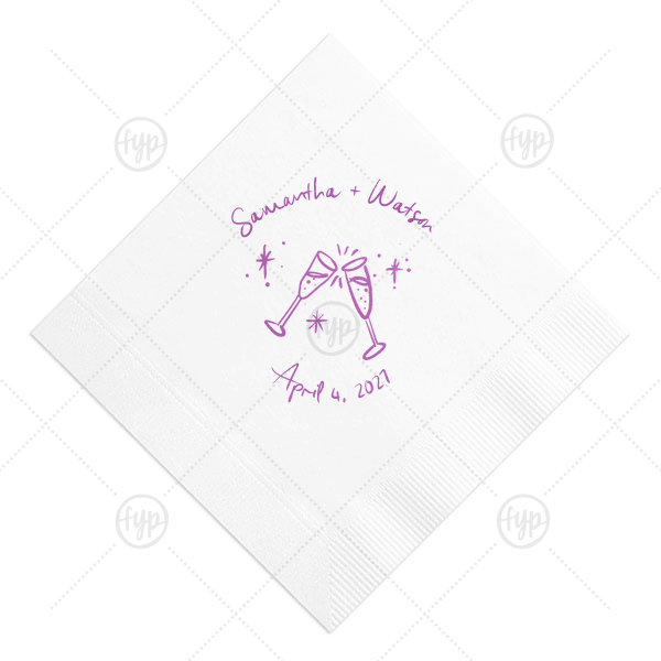 Sparkling Summer Cheers Napkin Cocktail Napkin (Foil)