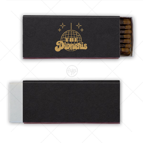 Disco Ball Family Name Matches Cigar Matchbox (Foil)