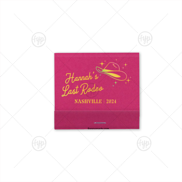 Bachelorette Last Rodeo Matchbook 30-Strike Matchbook (Foil)