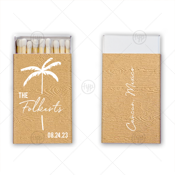Palm Tree Wedding Matchbox Classic Matchbox (Foil)